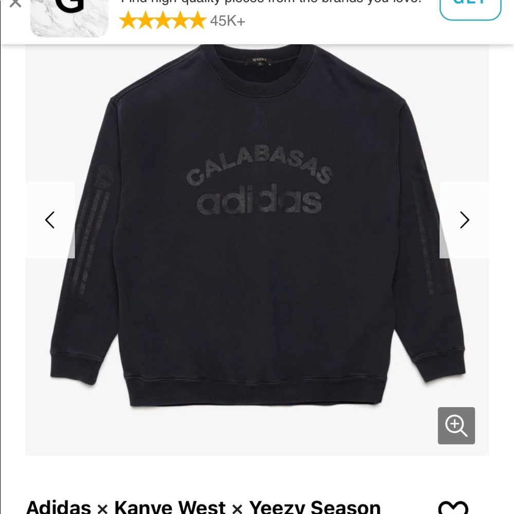 Addidas - Yeezy - Calabasas Black Sweatshirt- LG - Picture 16 of 16
